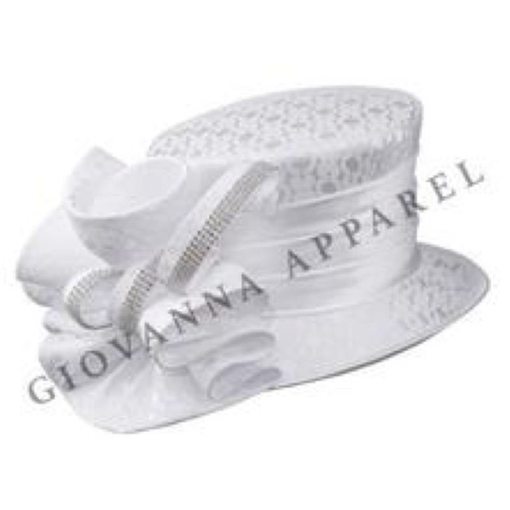 NEW Giovanna Hat Derby Bridal White Rhinestone